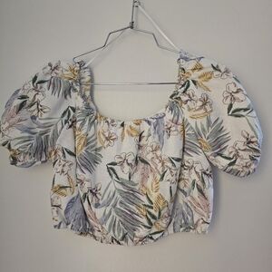 Sigrid Olsen Linen Blend Crop Top